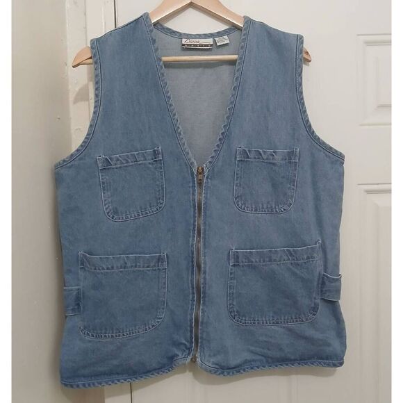 Vintage Diana marco womens xlarge denim vest - Picture 1 of 7